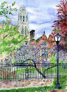 Harkness Tower from Jonathan Edwards Courtyard